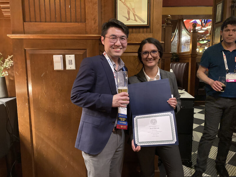 Alexa Canchola and Wei-Chun Chou with her SOT 2025 travel award.